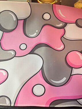 Pink Gray Abstract Desk Mat Gaming Mouse Pad